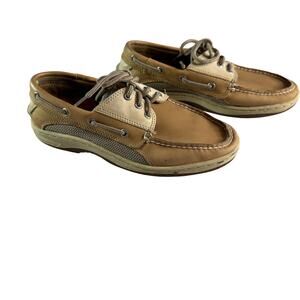 Sperry Top Sider Men’s 7M Brown Leather Boat Shoes Lace Up Comfort Casual Dock